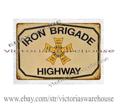 office design ideas Indiana Iron Brigade Highway metal tin sign