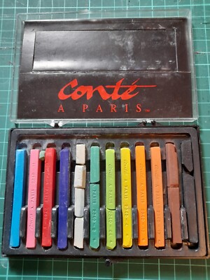 Vintage Conte a Paris Hart Pastell Kreide Buntstift Pastelltöne. 12er Set.