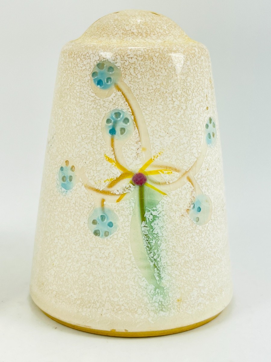   花柄Salt and pepper ２個 Vintage Japan Blue Yellow Flower Floral Salt Pepper Shakers 2pc