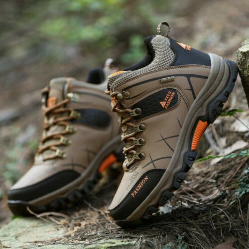 Herren Wasserdichte Knöchelstiefel Outdoor Leder Stiefel Wanderschuhe Stiefel - Bild 12 von 28