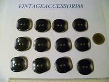 12 BOTTONI BLU RESINA VINTAGE 2 FORI 3 X 2,8 CM ANNI 70 CAPPOTTO GIACCA SARTORIA