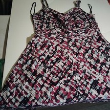 Nine West black purple geometric sleeveless sweetheart dress 22w women's