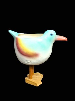 Keramik Figur Vogel Möwe Übertopf Vase Pflanzgefäß SETO Craft Japan Vintage 20cm