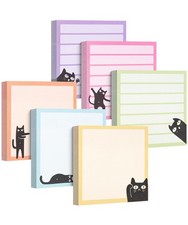 Mr. Pen- Sticky Notes, 3" x 3", 6 Pads, 480 3 inches x 3 inches, Black Cat