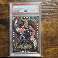 2024-25 Panini Select DeMar DeRozan Premier Level Zebra Prizm SSP #122 Kings