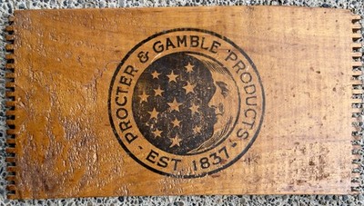 Vintage Procter & Gamble P&G Wood Advertising Plaque Sign Est 1837 Logo 15x8 