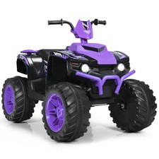 12V Electric Kids Ride On Car ATV 4-Wheeler Quad w/ Music LED Light Purple