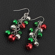 Multicolor Alloy Jingle Bell Earrings Christmas Chandelier Drop Earrings Gift