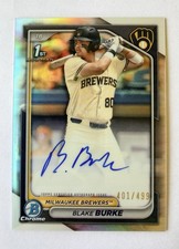 2024 Bowman Draft Blake Burke Chrome Auto Refractor 1st Prospect #/499 Brewers