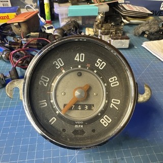 Vintage Volkswagen Bug original VDO Speedometer 12/59