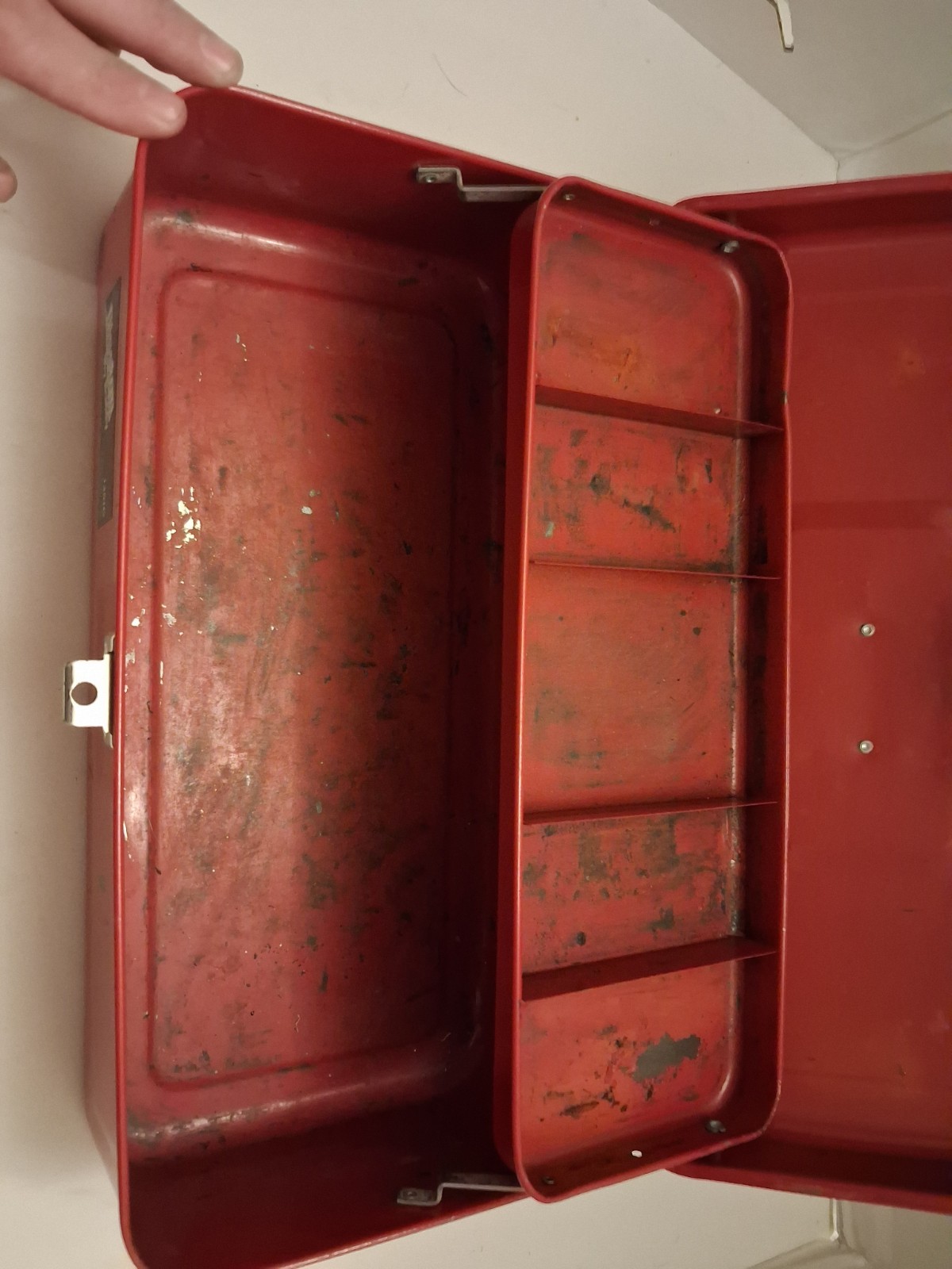 Disston My Buddy Red Metal Tackle Box/ Toolbox 1960s Vintage Made in USA