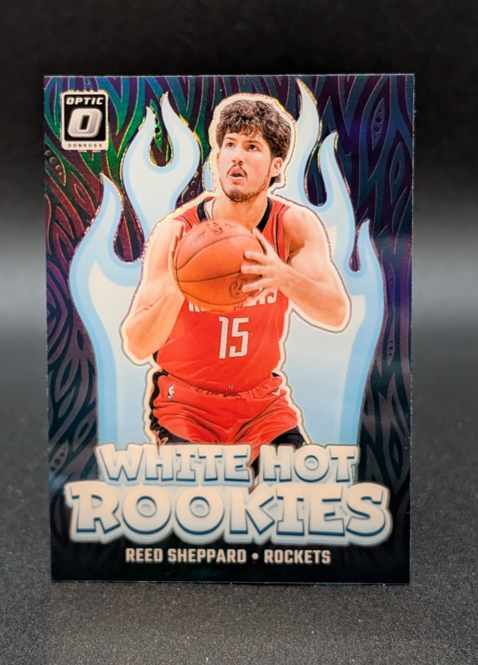 2024-25 Panini Donruss Optic White Hot Rookies Purple #12 Reed Sheppard Rockets