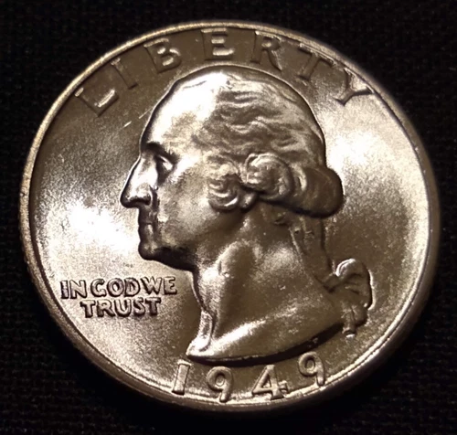 1949 d washington quarter bu brilliant uncirculated original roll silver coin