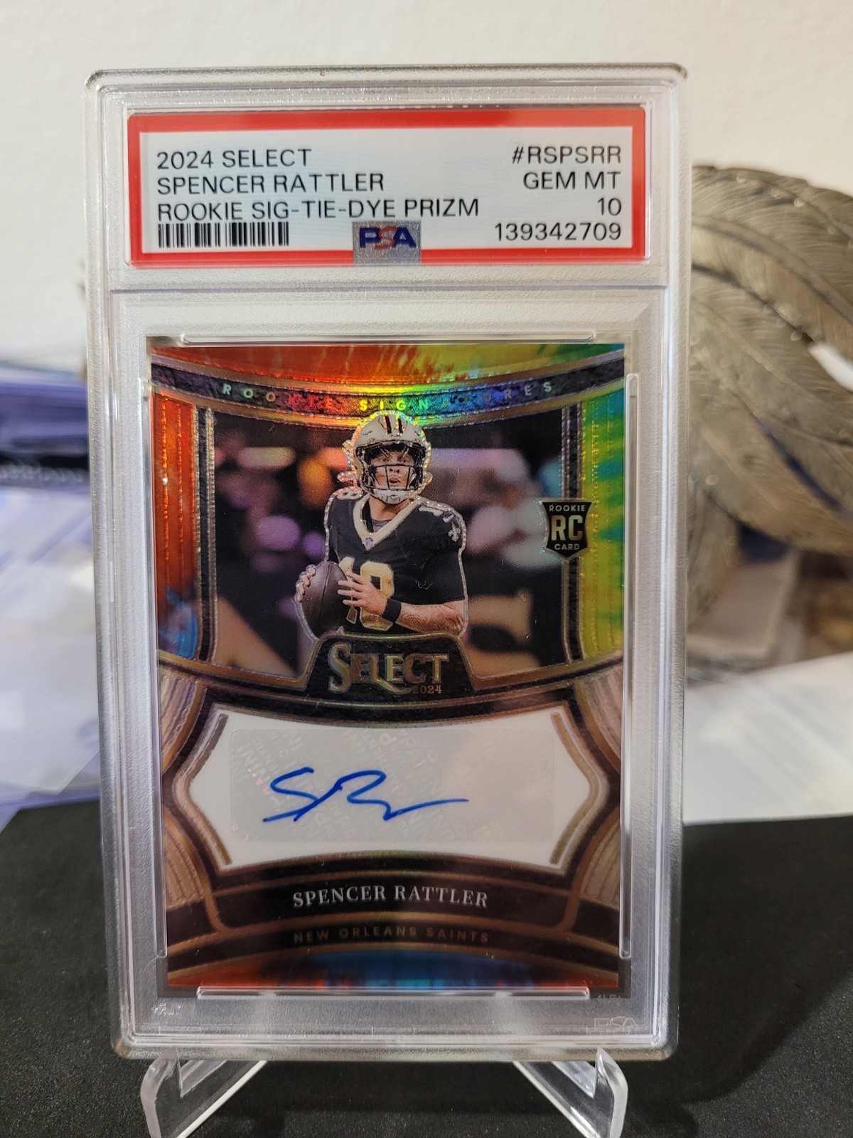 Spencer Rattler Panini Select Rookie Signatures #RSPSRR Tie-Dye