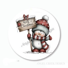 WHIMSICAL PENGUIN MERRY CHRISTMAS SCRAPBOOK STICKERS FAVORS ENVELOPE SEALS