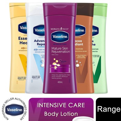 Vaseline Intensive Care Body Lotion, Aloe/Advanced/Cocoa/Mature/Essential, 400ml