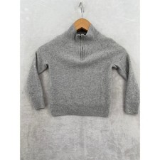 Crewcuts Cashmere Sweater Kids S 6/7 Grey Quarter Zip Pullover Mock Neck Knit