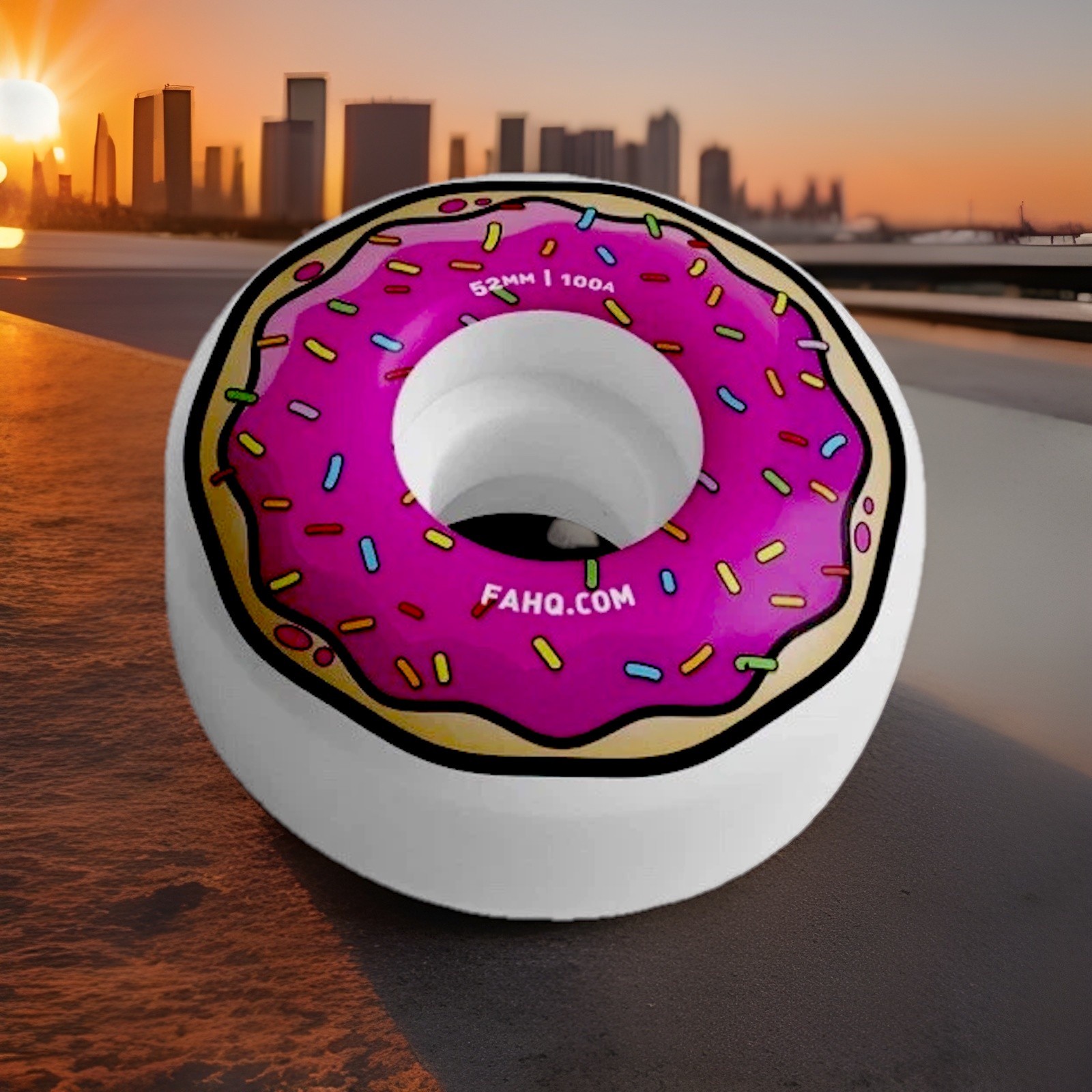Wheels (set) Colorful Pink/white 52mm 100a 🛹 🍩