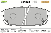 Valeo Bremsbelagsatz, Scheibenbremse 301823 FüR KIA