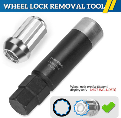 10 Spline Lug Nut Socket with Bimecc Lug Nut Key,10 Point Lug Nuts Remover 17MM,