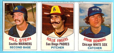 Rollie Fingers-Brian Downing-Bill Stein 1977 Hostess Panel #136-8 VgEx OV324