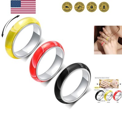 Anxiety Ring for Women Spinner Ring Titanium Stainless Steel Fidget Ring Men ...