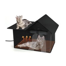 Large Heated Cat House for Outside, Outdoor Cat House Weatherproof for Winter...