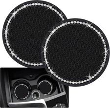 2PCS Cup Coaster, 2.75 Inch Auto Cup Holder Insert Coasters Silicone Anti-Slip C