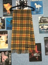 Vintage Burberry London Nova Check Classic 100% Lambswool / Cashmere Scarf