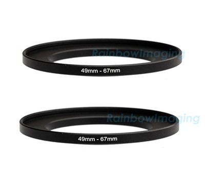 (2 Pcs) 49-67mm 49 mm to 67 mm Metal Step Up Lens Filter Ring Adapter US Seller