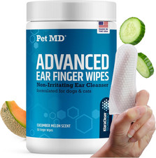 Advanced Ear Finger Wipes for Dogs Cats - Non-Irritating Ear Wipes Ear Clean
