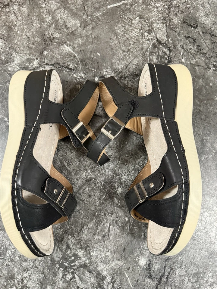 Patrizia By Spring Step Womens Cirielle Wedge Sandal Comfort Walk Black 41/10 - Image 4 of 4