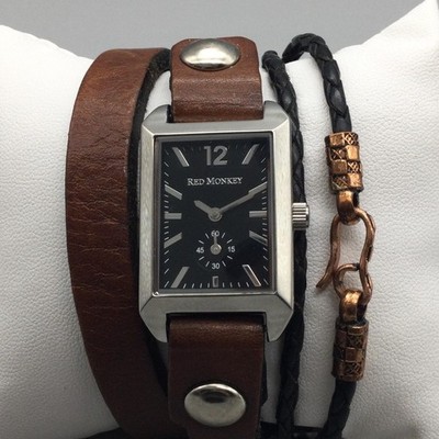 ワンパンマン×Red Monky　リストウォッチ Red Monkey Mens Watch 22mm Black Dial Crawford Triple Wrap Band