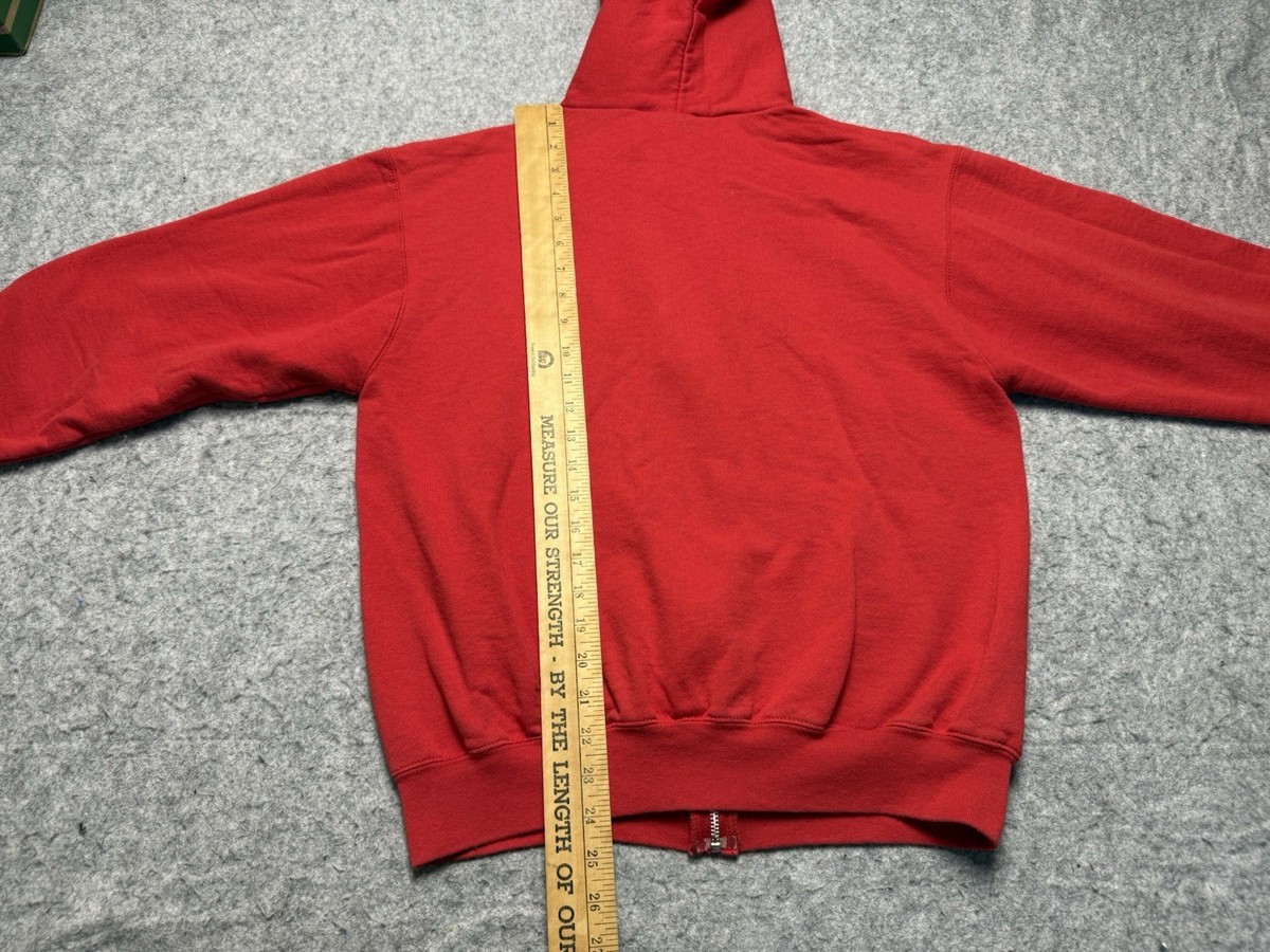 St Johns Red Storm Hoodie Mens Small Red Full Zip Sweatshirt