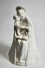 Goebel MJ Hummel Flower Madonna and Child Figurine White Ivory 8 Tall, Antique