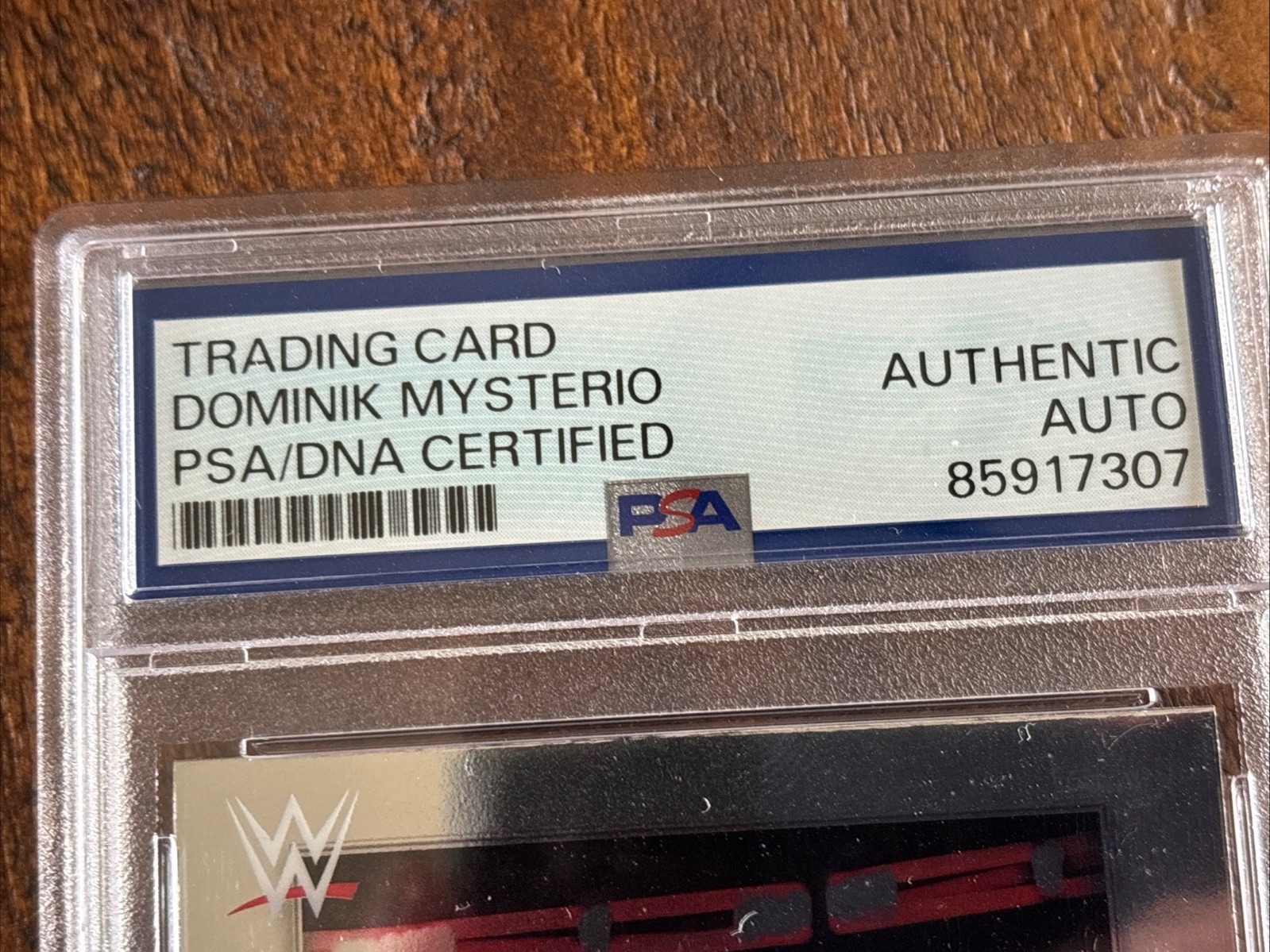2026 Topps Chrome WWE Dominik Mysterio Hard Signed Auto. PSA/DNA Certified view 4