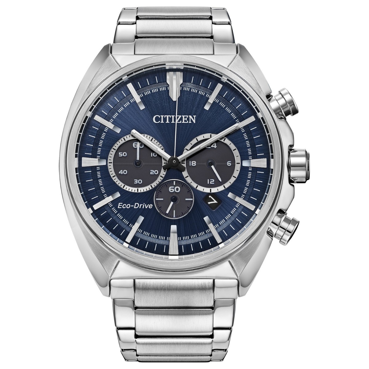 Citizen Men's Sport Chronograph Date Eco-Drive Silver Watch 44 MM
