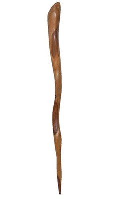 Handmade Brown Wooden Walking Cane Stick 33.5'' long 