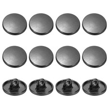 Metal Round Flat Alloy Shank Sewing Button 12 mm  12 Pack  Black