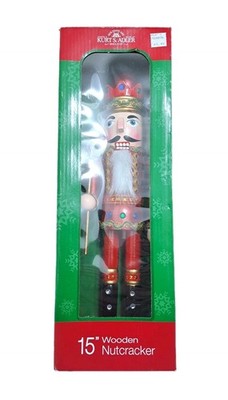 Kurt S Adler King Christmas Nutcracker 15'' Red Scepter Prince Wood