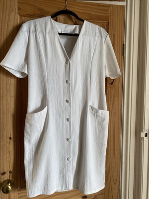 Vintage 90s Miss Selfridge White Midi Dress Size 10-12 UK