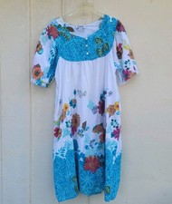 Vintage 80s Styled by Saybury floral house dress mumu wmns sz XL tropical beachy