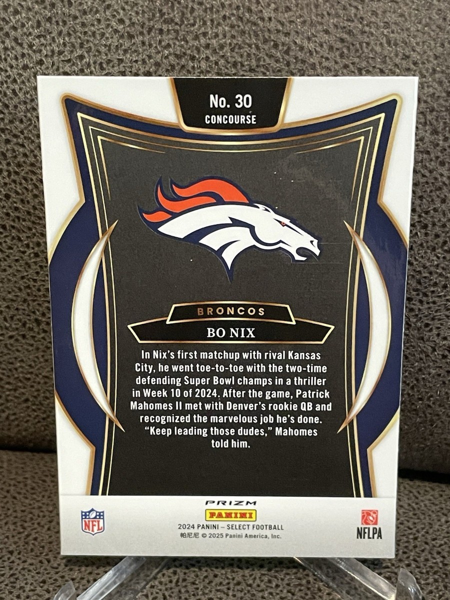 Bo Nix 2024 Panini Select Red White And Blue Shock Concourse