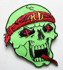   GREEN SCARY SKULL HD MOTORCYCLES BIKERS BATTLE VEST JACKET COLLECTIBLE PATCH