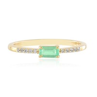 Russischer Smaragd Goldplattierter Silberring- Echtschmuck