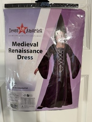 Dress-Up-America Medieval Princess Costume - Renaissance Dress & Hat for Girls