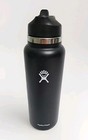 Hydro Flask 42 oz Wide Mouth Flip Lid Straw Vacuum Insulated Water Bottle Black