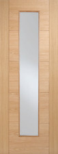 LPD Oak Vancouver Long Light Solid Pre-Finished CLEAR Glazed Internal Door