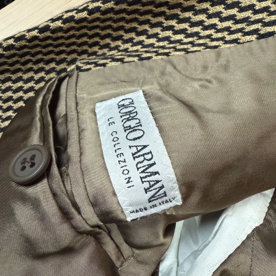 Blazer Abrigo Deportivo Chaqueta Giorgio Armani le Collezioni Beige Negro Cuadros Talla 40 Foto 2 de 4