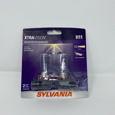 SYLVANIA H11 XtraVision Halogen Headlight Bulbs, 2-Pack (Clear/Warm White, 12.8V